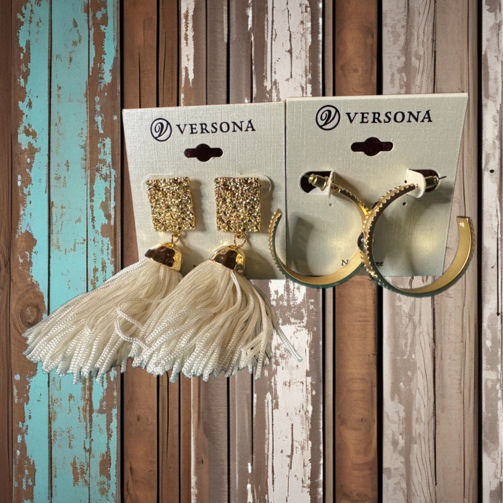 Versona Gold and Cream Earring Duo